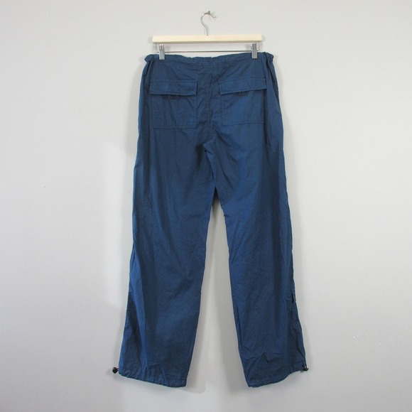 Garage Paxton Parachute Pants Women XS Blue Baggy Cotton Cargo Utility 318 - Picture 2 of 11